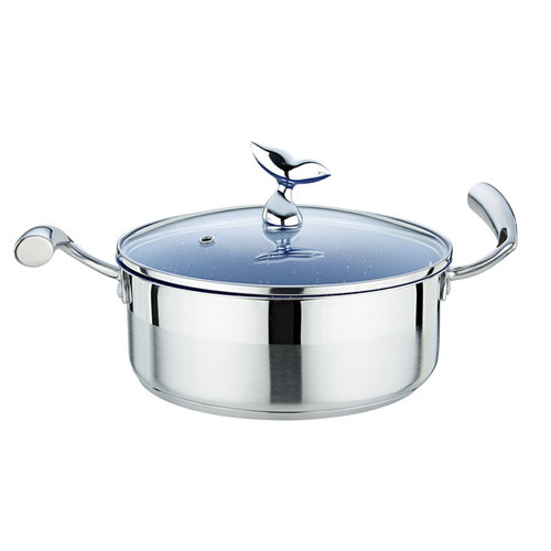 011666QG CAPSULATED  SHALLOW STOCK POT WITH NONSTICK COATING  WITHDIECASTED HANDLE